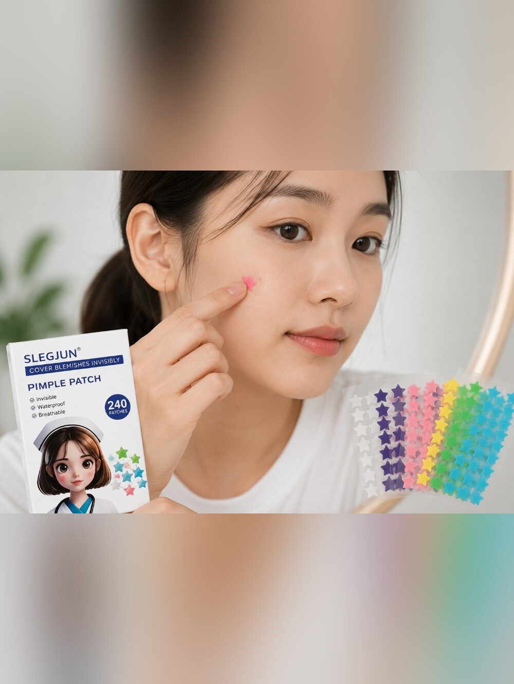 240PCS Star Shaped Pimple Patches Multi-Color Acne Cover Hydrocolloid Spot Stick